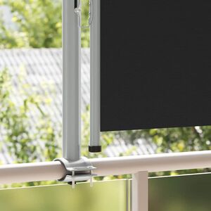 vidaXL Side Awning Black and Grey Polyester with PU coating