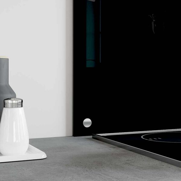 vidaXL Kitchen Backsplash Black 35.4"x19.7" Tempered Glass