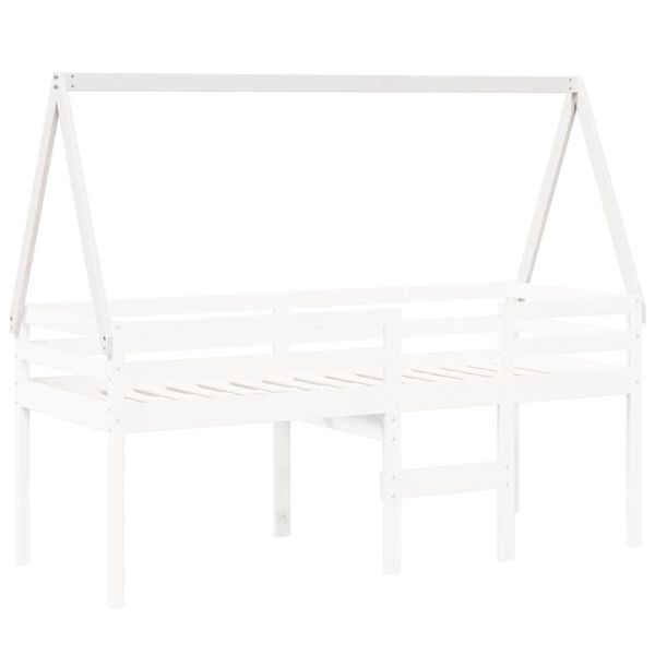 vidaXL Kid's Bed Roof White Solid Pine Wood Standard Kid's Bed Roof