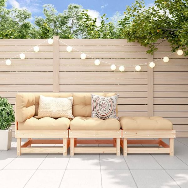 vidaXL Garden Lounge Set Modular Outdoor Sofa Rectangular Rustic
