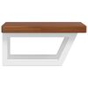 vidaXL Basin Shelf Dark Brown, White Solid oak wood, Steel One Size