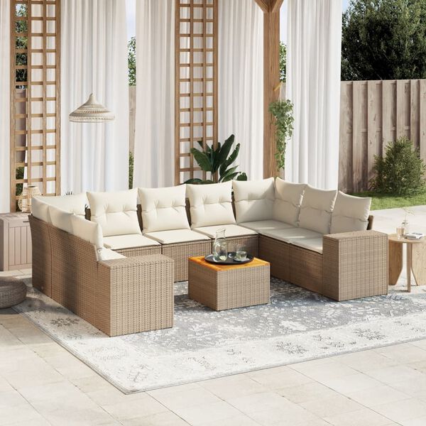 vidaXL Garden Sofa Set Beige