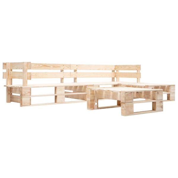 vidaXL Garden Lounge Set Natural wood color Impregnated pinewood Large
