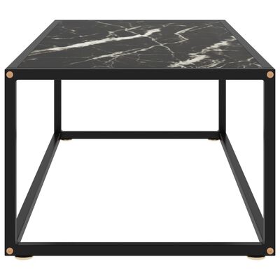 vidaXL Coffee Table Black with Black Marble Glass 39.4"x19.7"x13.8"