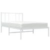 vidaXL Bed Frame White Powder-coated steel Twin Bed Frame Rectangular