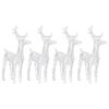 vidaXL Christmas Reindeer Set of 4 Warm White Acrylic Medium