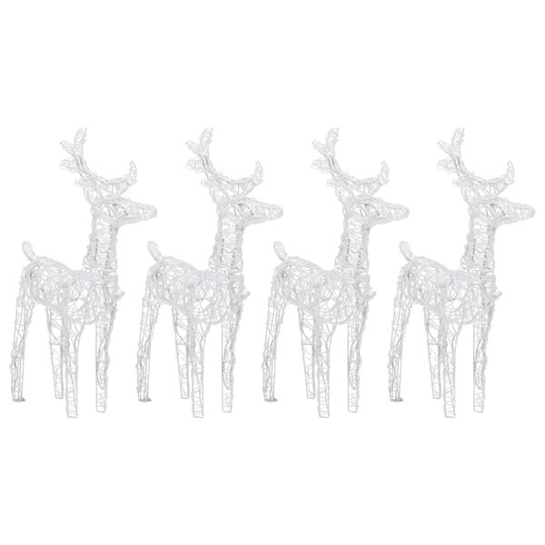 vidaXL Christmas Reindeer Set of 4 Warm White Acrylic Medium