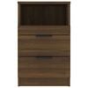 vidaXL Bedside Cabinet Brown Oak Engineered Wood 15.7 x 14.2 x 25.6 in