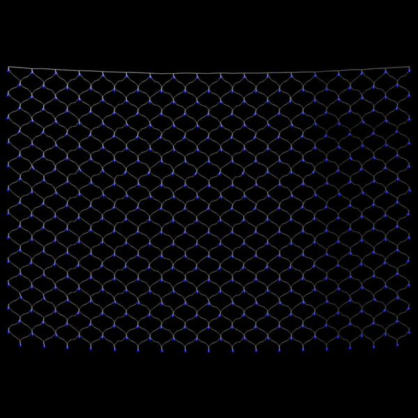 vidaXL LED Net Light Blue PVC 13.1 x 13.1 ft with a 16.4 ft extension lead