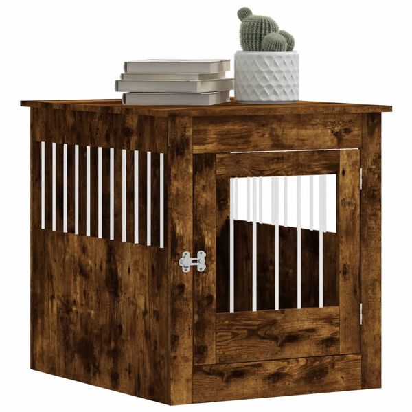 vidaXL Dog Crate Furniture Smoked Oak Engineered wood, steel