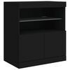 vidaXL Sideboard Black Engineered wood, glass Compact Sideboard