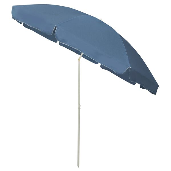 vidaXL Beach Parasol Blue Polyester Large UV-resistant materials