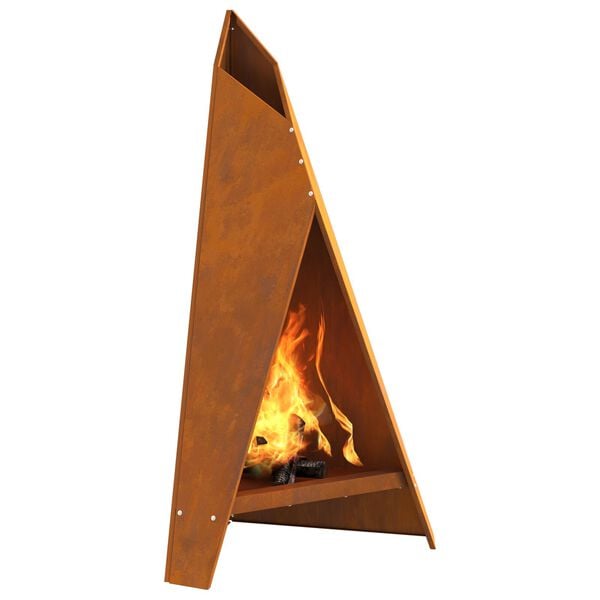 vidaXL Fire Pit Brown 58 x 40 x 100 cm Weathering steel