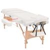 vidaXL 3-Zone Folding Massage Table 3.9" Thick White