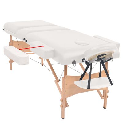 vidaXL 3-Zone Folding Massage Table 3.9" Thick White