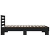 vidaXL Bed Frame Black Engineered Wood, Metal Small Single Modern