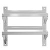 vidaXL Wall Shelf Silver Stainless Steel 2-Tier Wall Shelf Rectangular