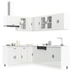 vidaXL Kitchen Cabinet Set Gloss white Engineered wood and glass Large