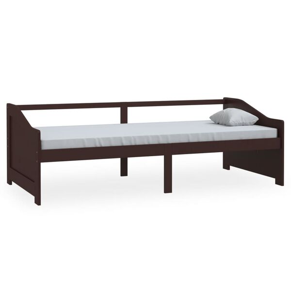 vidaXL Day Bed Dark brown Solid pinewood 35.4x78.7in