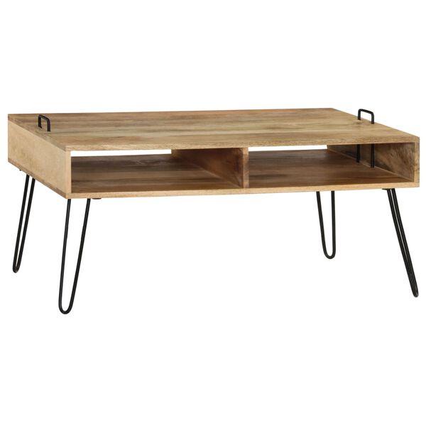 vidaXL Coffee Table Natural wood, Black