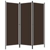 vidaXL 3-Panel Room Divider Brown 59.1"x70.9"