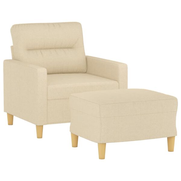vidaXL Sofa Chair With Footstool Cream