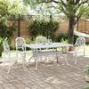 vidaXL Garden Dining Set White Cast aluminum 5 Piece Set