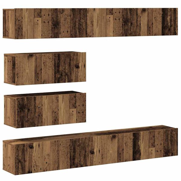 vidaXL TV Cabinet Set 6-Piece Old Wood Engineered Wood Large