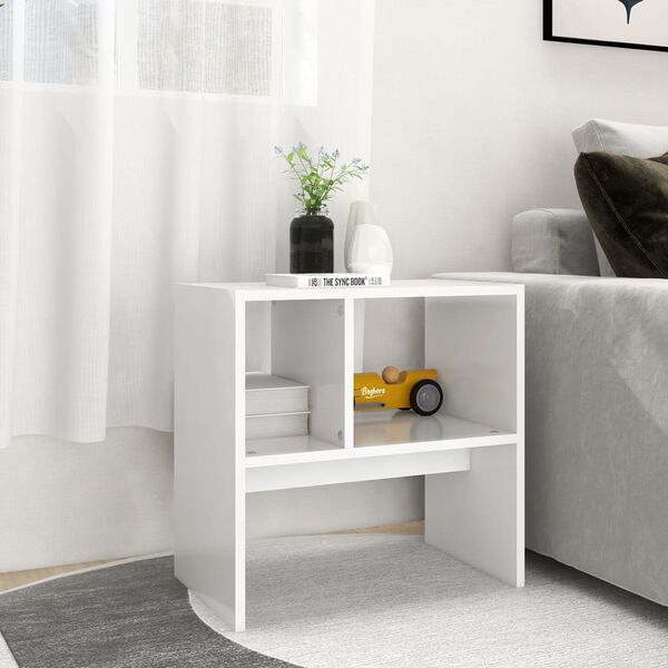 vidaXL Side Table White Engineered wood 19.7 in x 11.8 in x 19.7 in