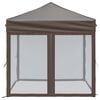 vidaXL Folding Party Tent with Sidewalls Taupe 6.6'x6.6'