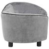 vidaXL Dog Sofa Grey Plush, Solid Fir Wood, Foam 27.2x19.3x15.7 in