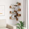 vidaXL Wall Corner Shelf Set of 2 Old wood Engineered wood