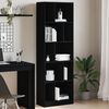 vidaXL Bookcase Black Engineered Wood Medium Bookcase Rectangular