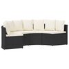 vidaXL 2 Piece Patio Sofa Set with Cushions Poly Rattan Black