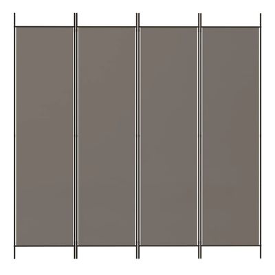 vidaXL 4-Panel Room Divider Anthracite 78.7"x78.7" Fabric