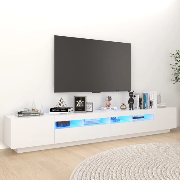 vidaXL TV Cabinet White Engineered wood 102.4 in x 13.8 in x 15.7 in