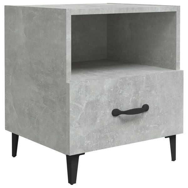 vidaXL Bedside Cabinet Concrete Grey Engineered wood, Metal Standard