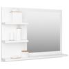vidaXL Mirror White Engineered wood, Acrylic Medium Bathroom Mirror