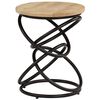 vidaXL End Table Brown and Black Solid mango wood Medium Durable