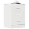 vidaXL Bedside Cabinet Set of 2 White Engineered wood Bedside Cabinet