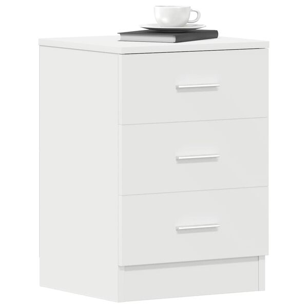 vidaXL Bedside Cabinet Set of 2 White Engineered wood Bedside Cabinet