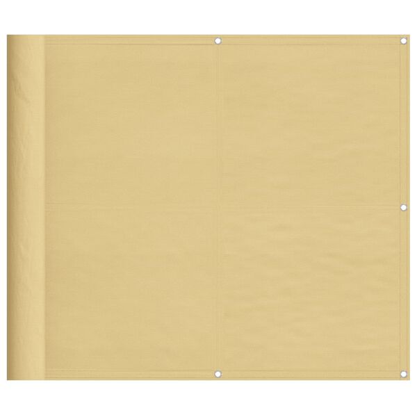 vidaXL Balcony Screen Sand 35.4x196.9" 100% Polyester Oxford