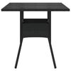vidaXL Garden Table Black Poly Rattan, tempered glass, powder-coated steel