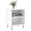 vidaXL Bedside Cabinet High gloss white Engineered wood, iron
