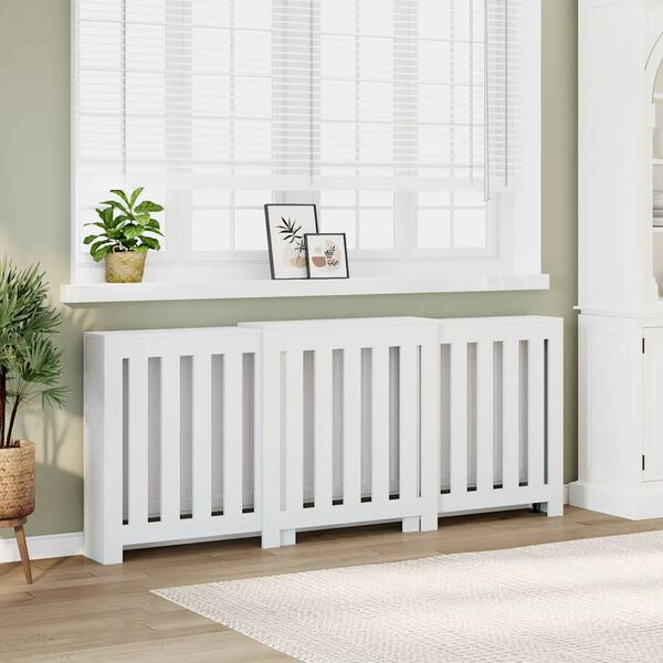 vidaXL Radiator Cover White 80.7x8.5x32.9" Engineered Wood
