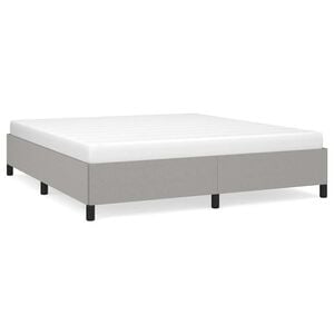 vidaXL Bed Frame Light Gray 100% Polyester, Plywood, Engineered Wood