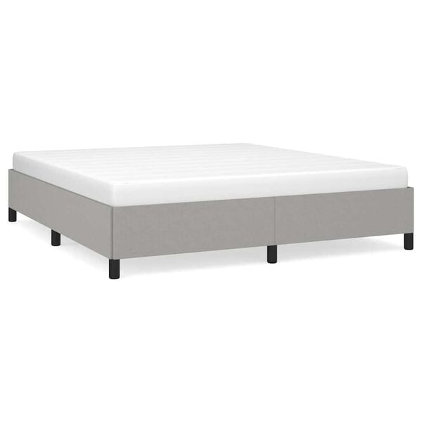 vidaXL Bed Frame Light Gray 100% Polyester, Plywood, Engineered Wood