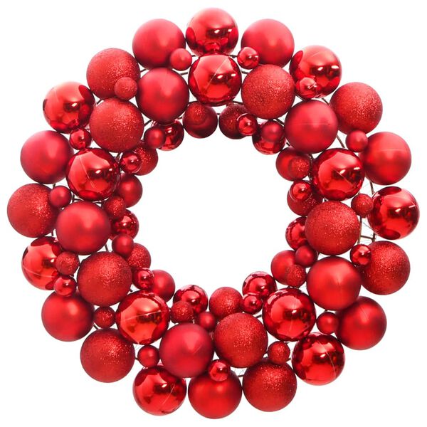 vidaXL Christmas Wreath Red Polystyrene 17.7 in diameter