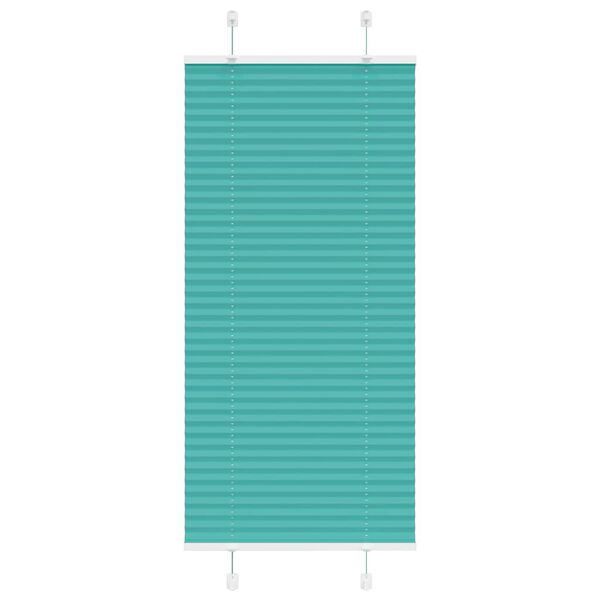 vidaXL Pleated Blind Petrol Green 100% Polyester 25.6x59.1 in