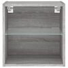 vidaXL Bedside Cabinet Gray Sonoma Engineered Wood, Glass Medium